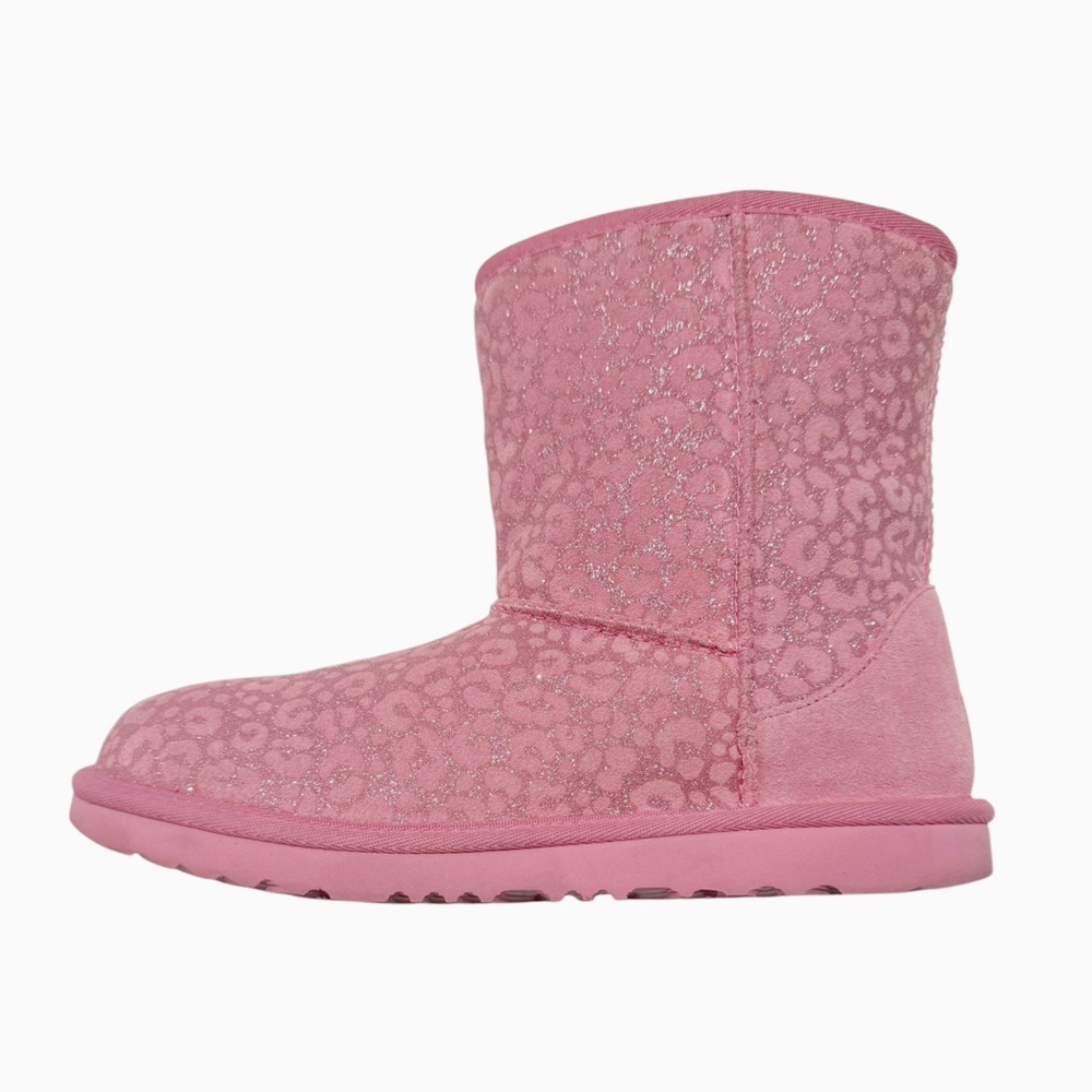 NWT UGG Kids Leopard Pink Glitter Boots